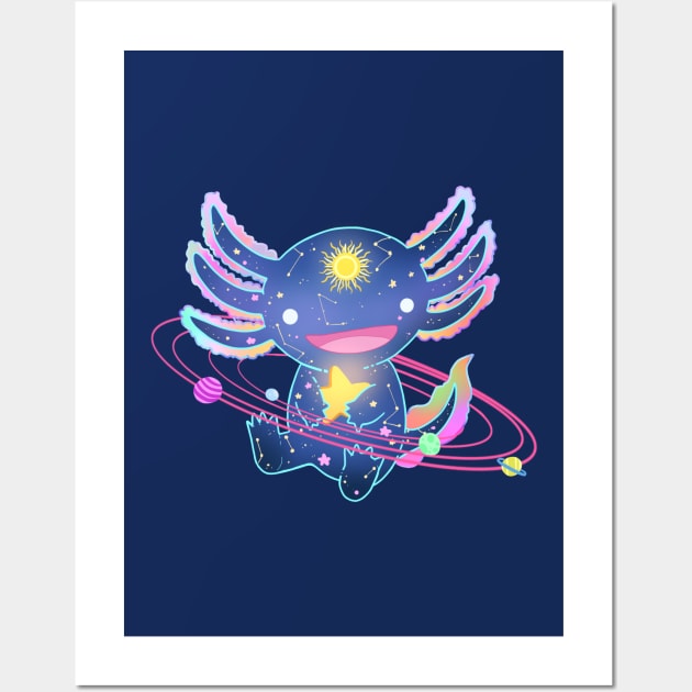 Axolotl Orbit Wall Art by paintdust